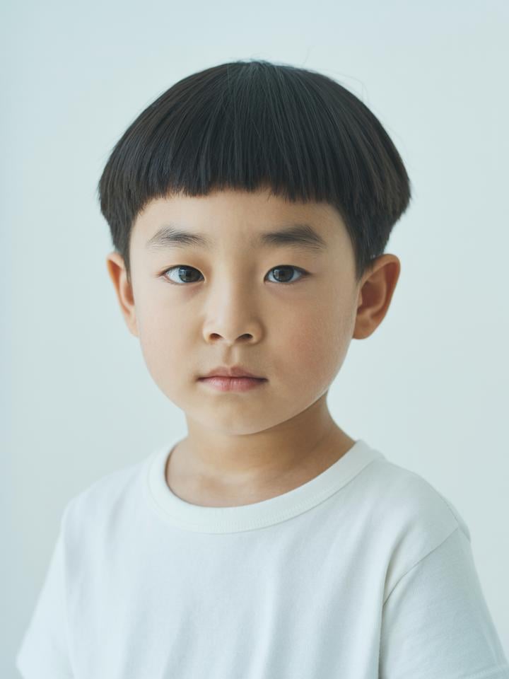 Yuto — AI child model: Bowl cut, simple and natural energy